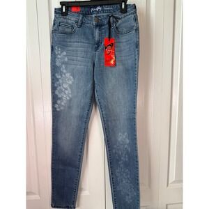 Firefly Denim Skinny Leg Jeans Women's Size 6 Medium Wash Floral Print NWT‎ $54